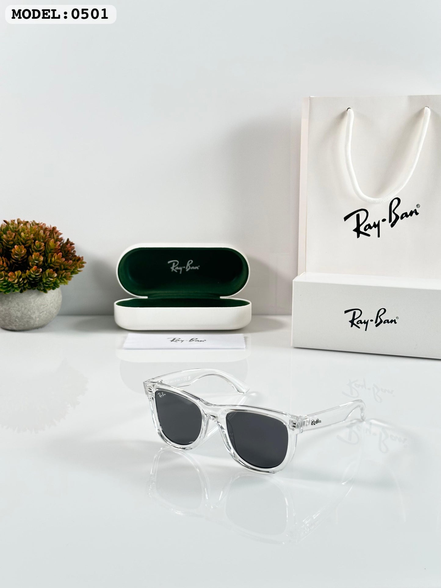 Rayban Transparent Luxury Shade With Original Box Packing