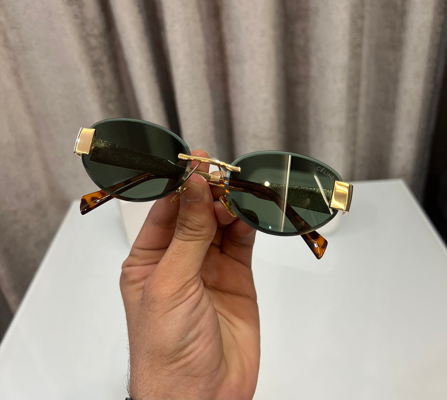 Celine Gold Green Pushpa Edition Luxury Shade With Original Packing