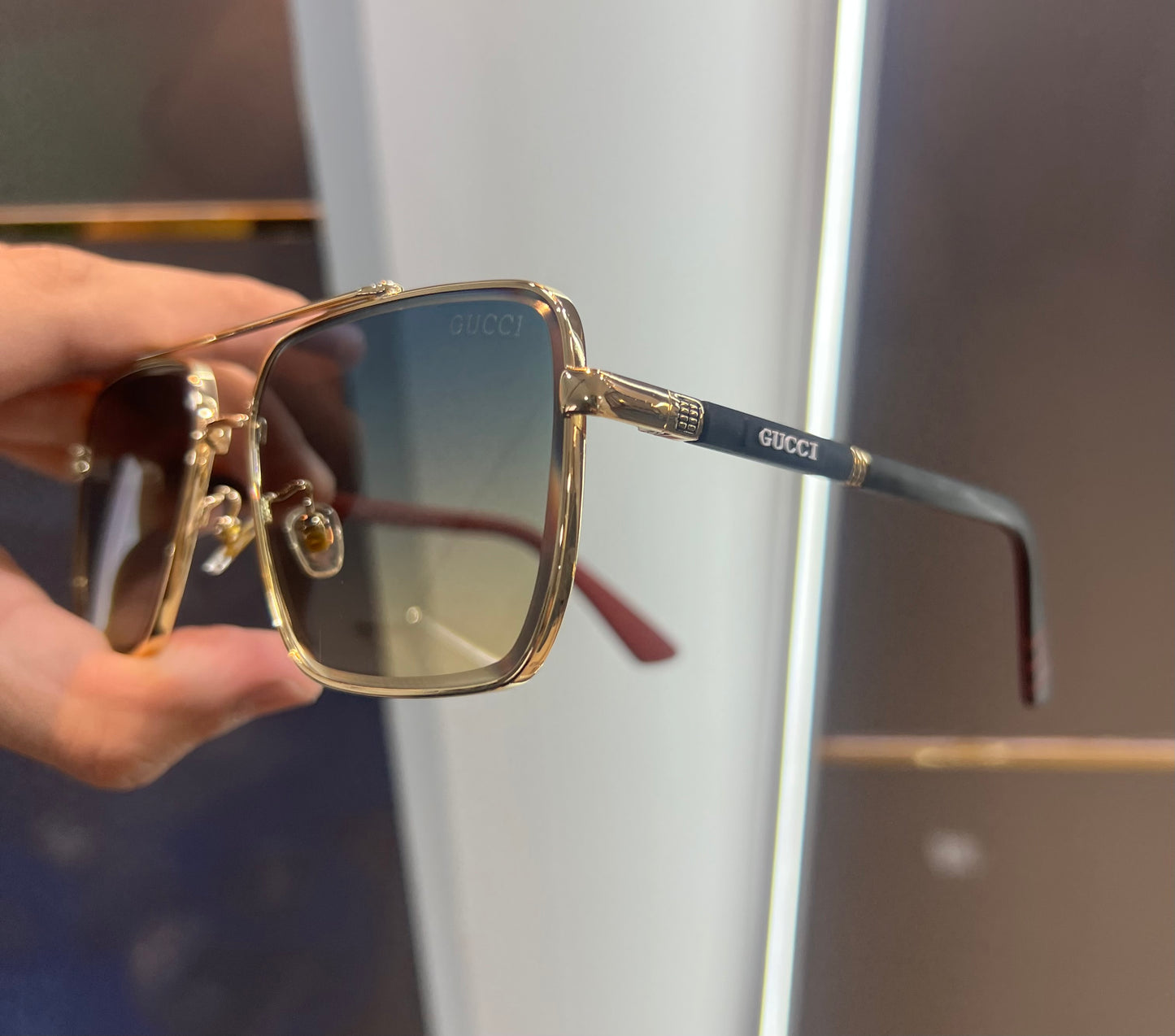 Gucci Gold dual Shade Metal Luxury Shade With Original Packing