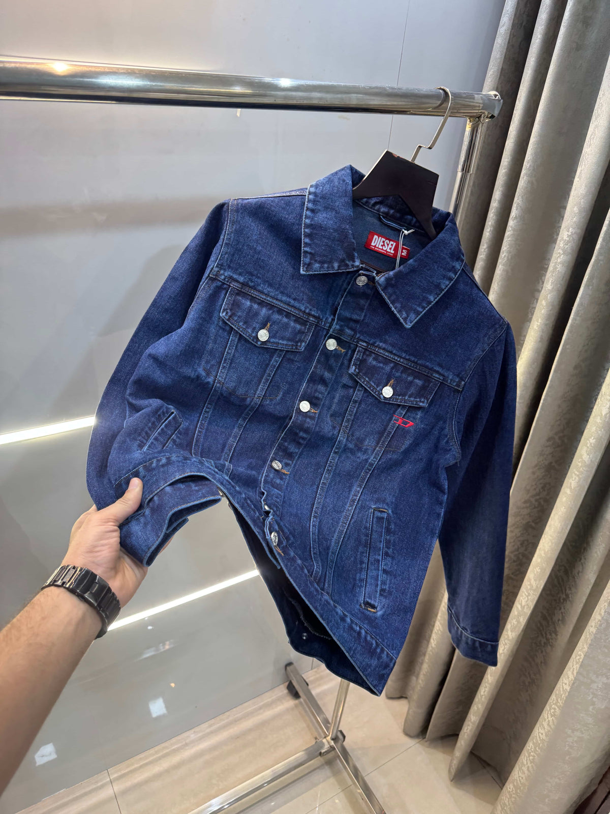 Diese l Dark Blue Diljit Edition Imported Denim Jacket