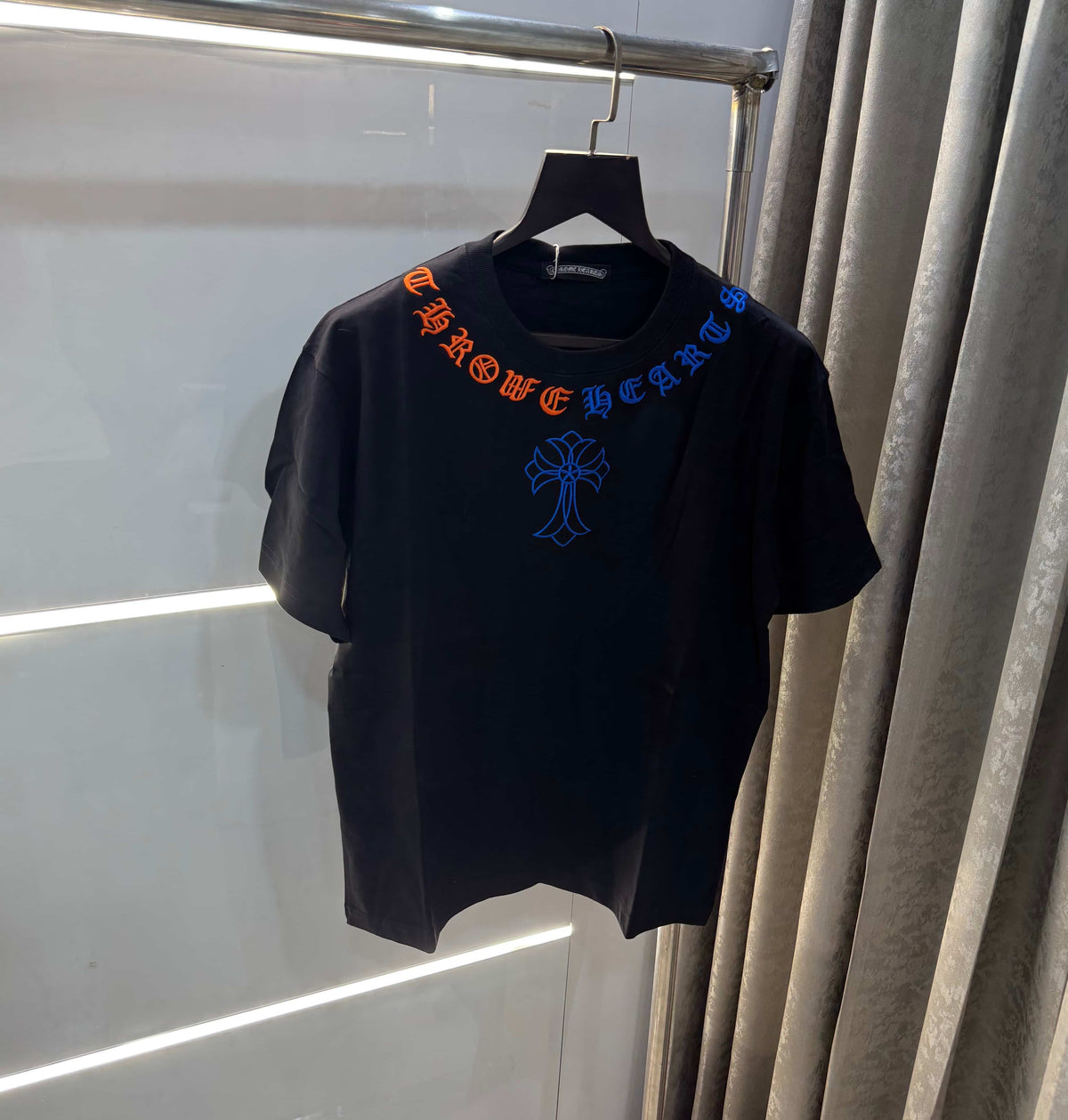 Chrome Hearts Black Embroidery Logo Imported Oversized T-Shirt
