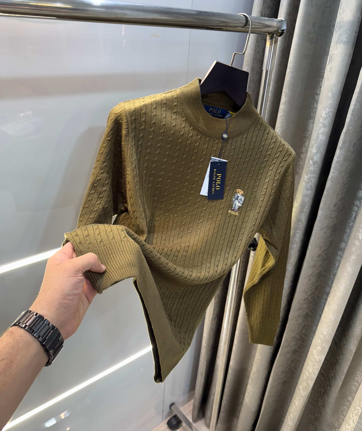 Ralph Lauren Brown Teddy Edition Knitted Pull Pver