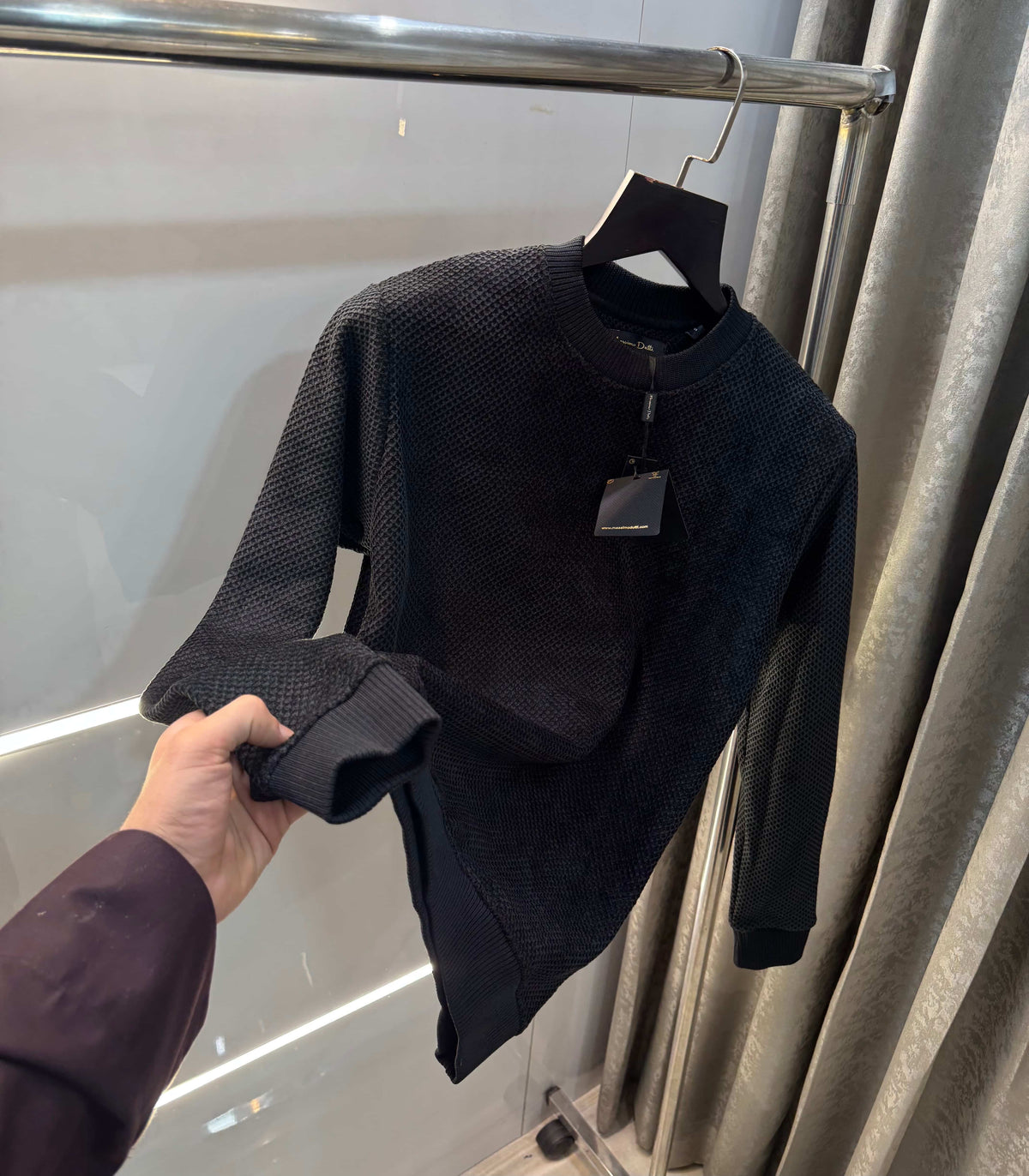 Mossim o Dutti Black Imported Knitted Pull Over