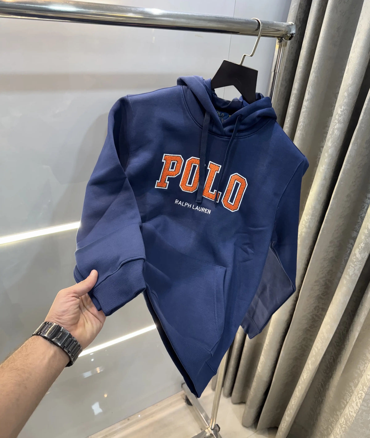 Ralph Lauren Dark Blue Embroidery Logo Imported Hoodie