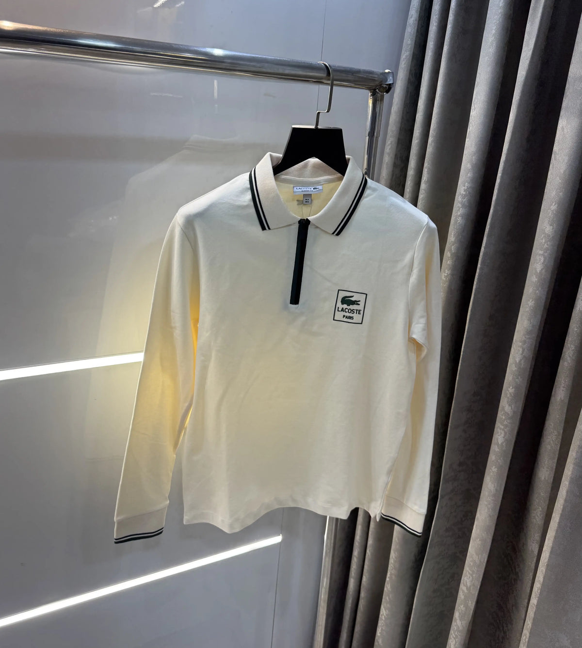 Lacost e cream Premium Classic Full Sleeves Polo T-Shirt