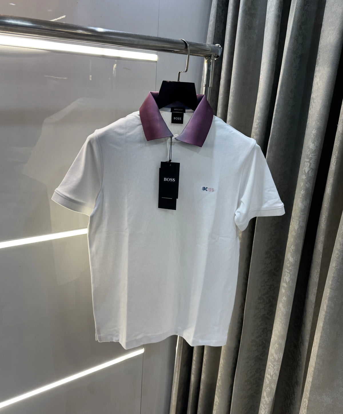 Hugo bo5S White Collar Look Premium Polo T-Shirt