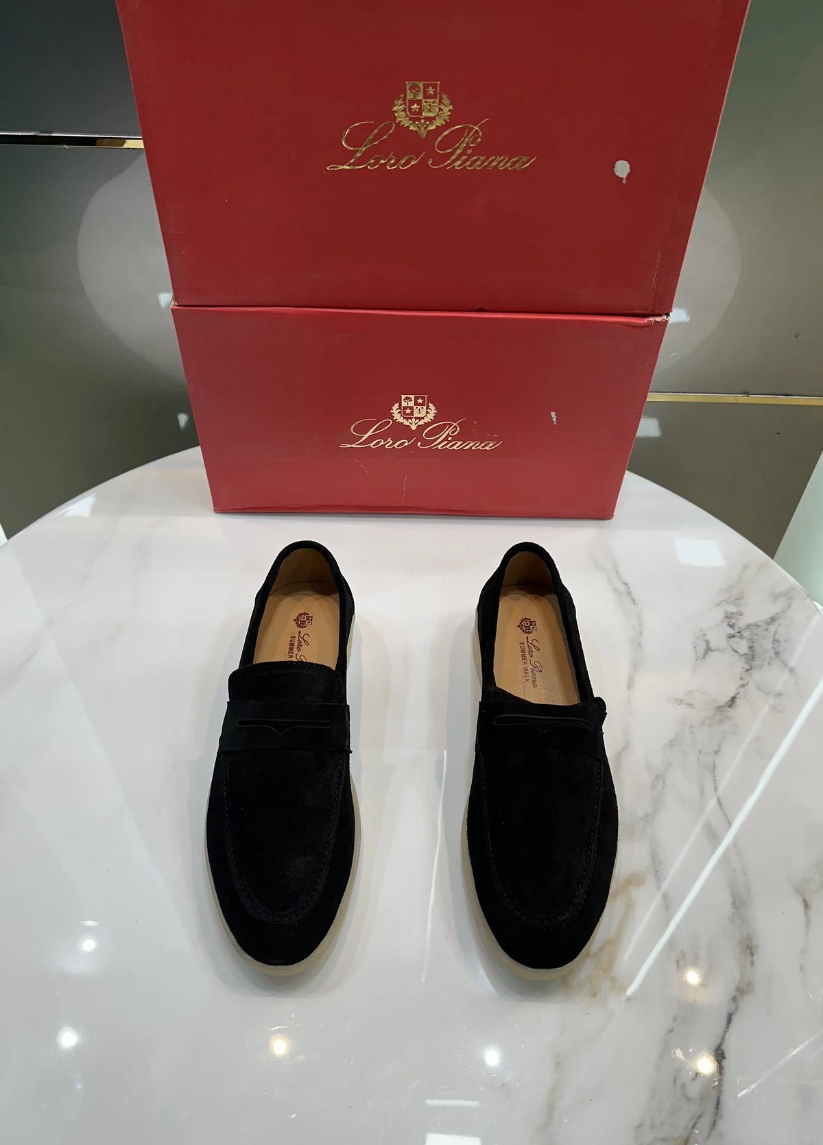 Loro Pian a Black Suede Leather Premium Formal Shoes