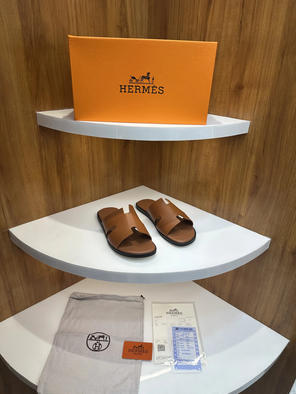 Hermes_Tan Izmir Premium Luxury Slide For Men