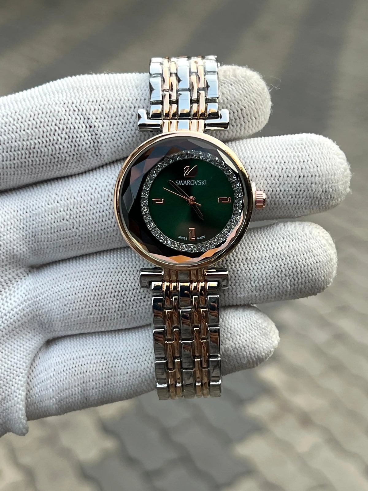 Swarovsky Ladies Two Tone Green