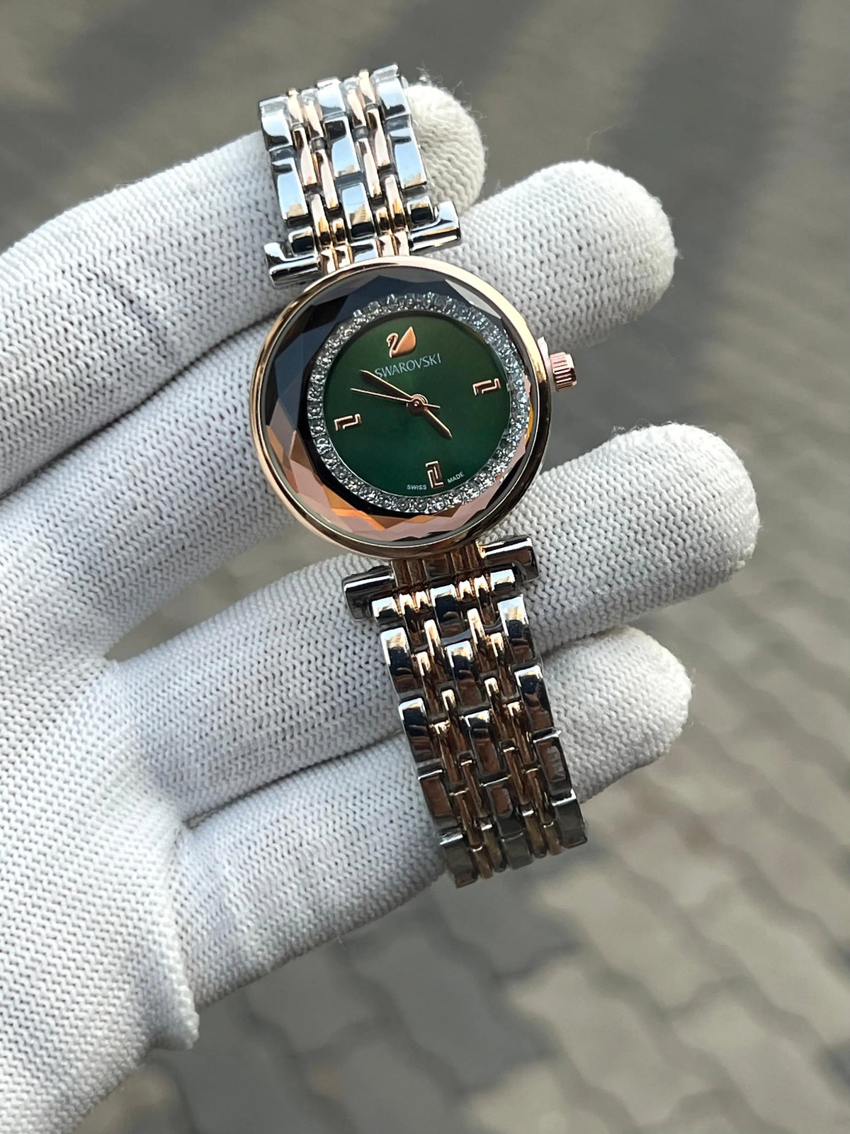 Swarovsky Ladies Two Tone Green