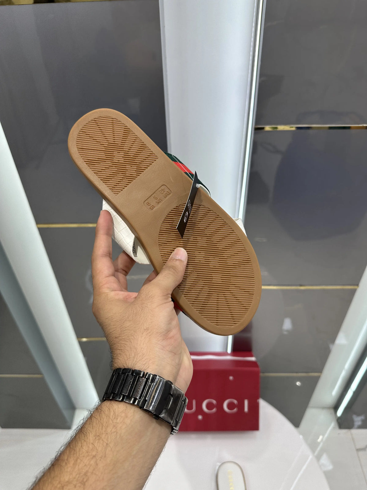 Gucci_Cross White Premium Slide