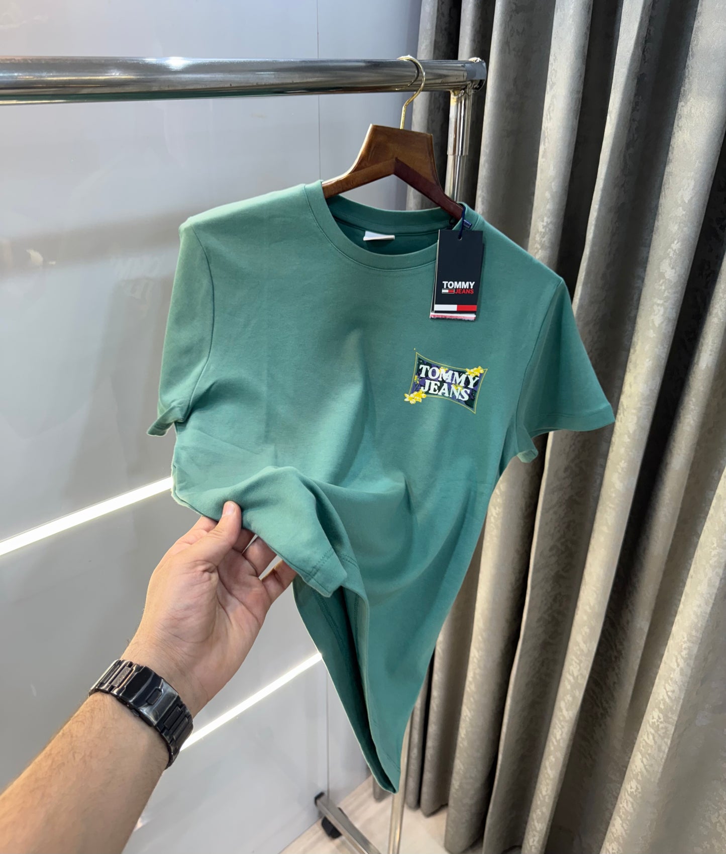 Tommy Hilfiger Aqua Green Printed Classic T-Shirt