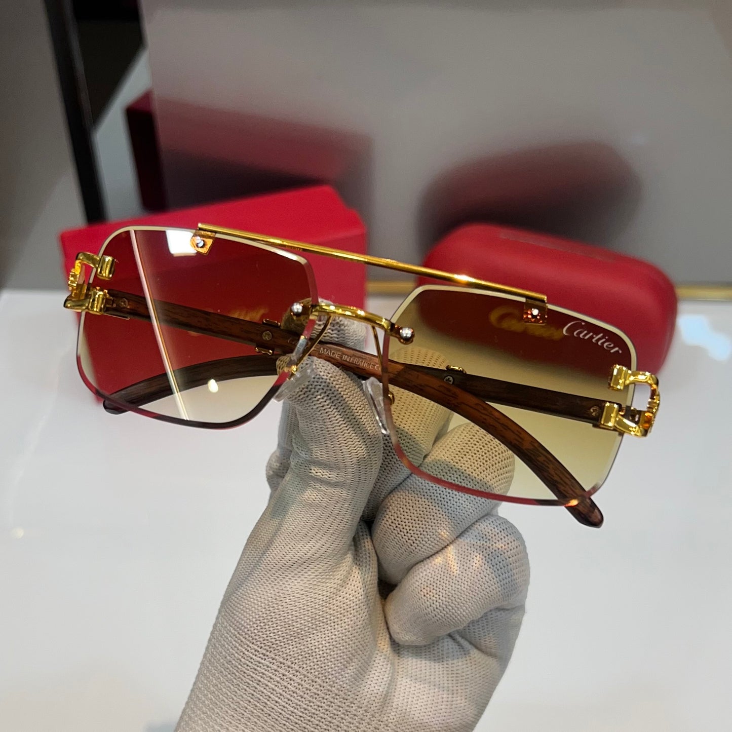 Cartier Brown Honey Singh Edition Luxury Shade With Original Box Packing