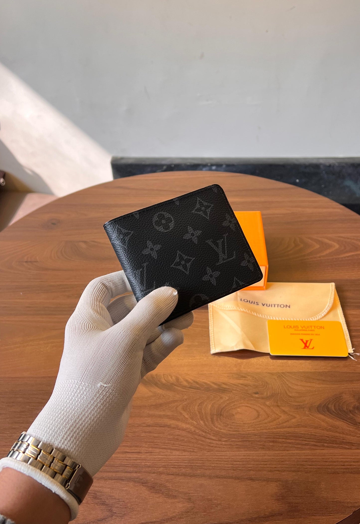 Louis Vuitton Black Monogram luxury wallet With Original Packing