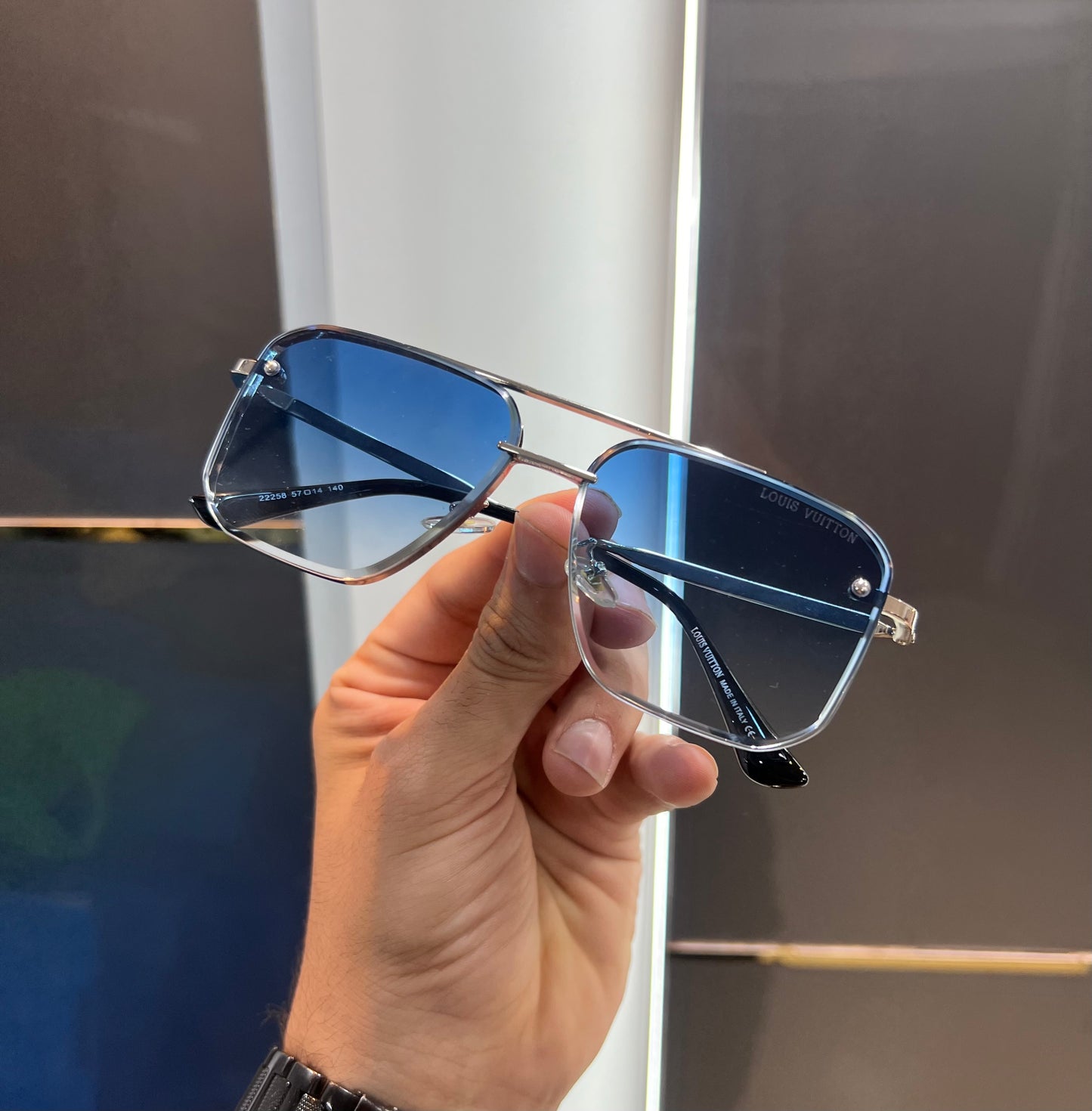 Louis Vuitton Sky Blue Metal Limited Edition Luxury Shade With Original Packing