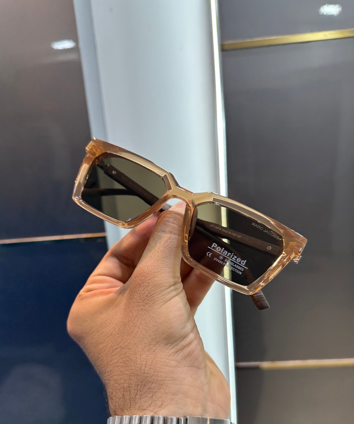 Marc Jacob Brown Wooden Look Luxury Shade With Original Box Packing
