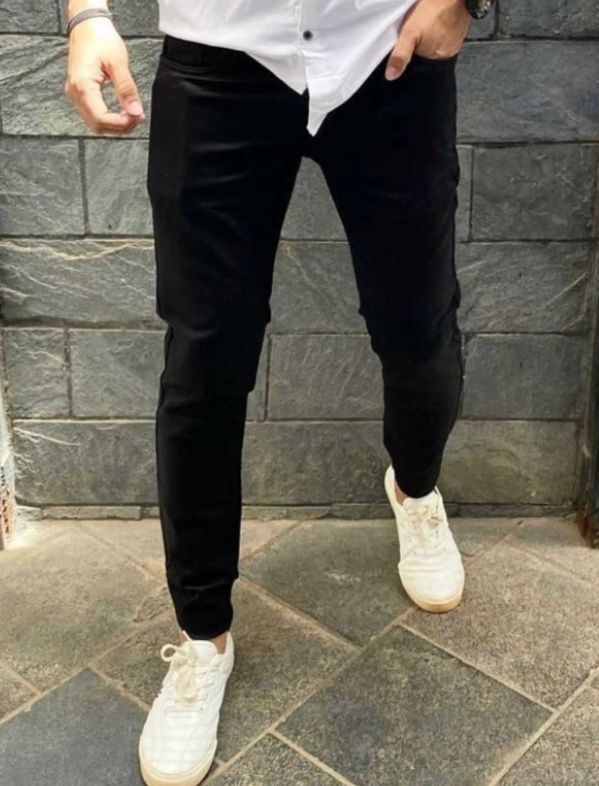 Armani Exchange Jet Black Premium Classic Hyperflex Denim