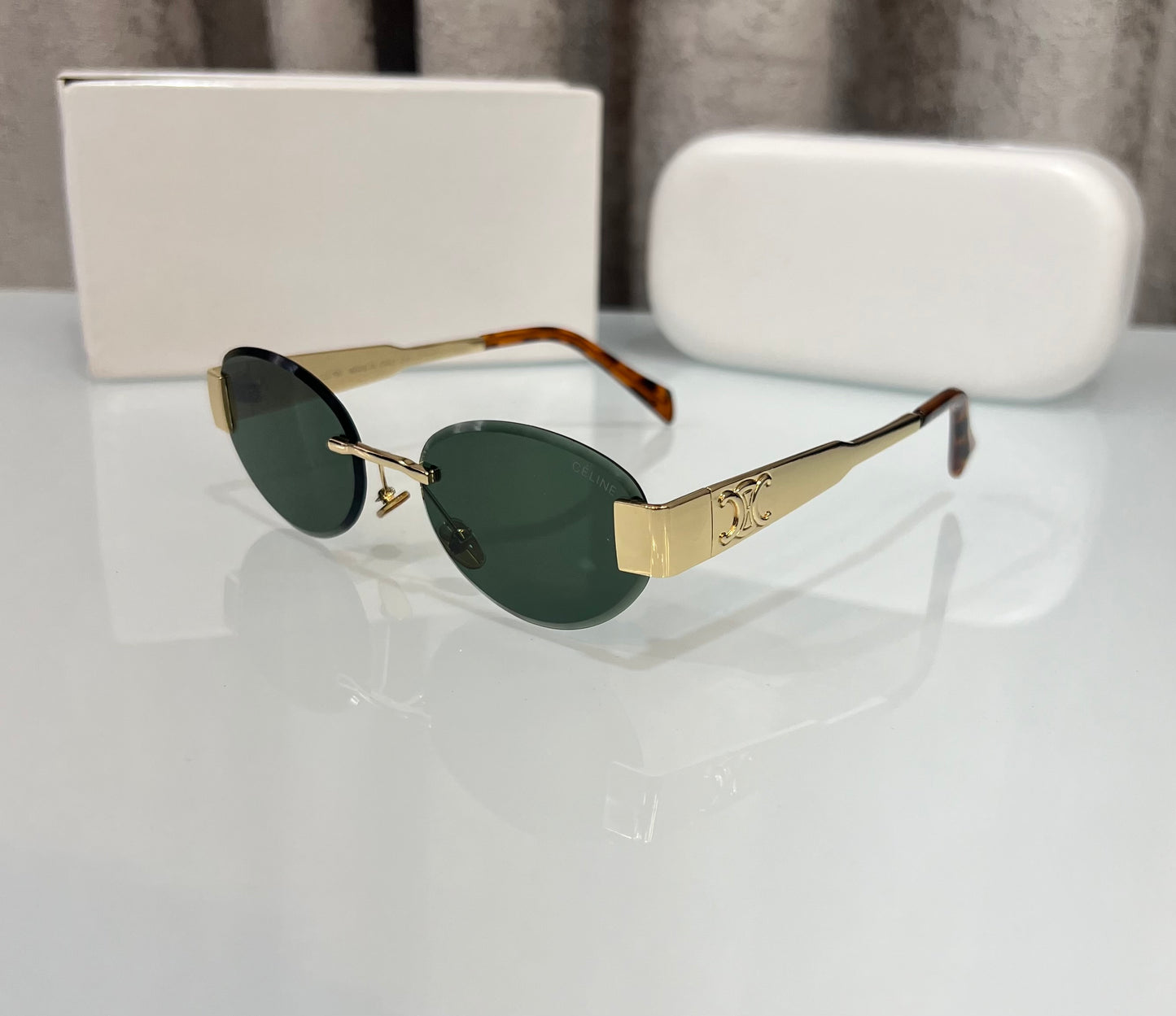 Celine Gold Green Pushpa Edition Luxury Shade With Original Packing