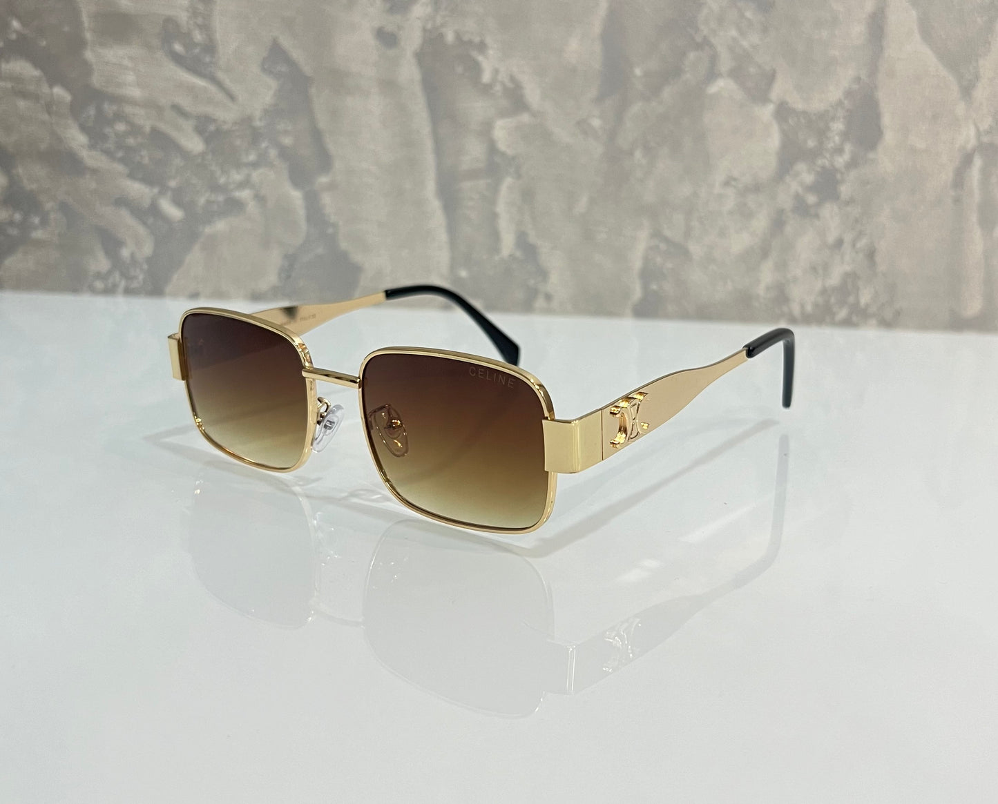 Celine Square Brown Gold Luxury Shade With Original Packing