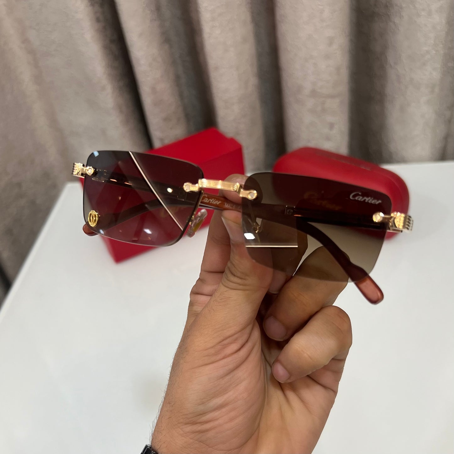 Cartier Classic Brown Karan Aujla Luxury Shade With Original Packing