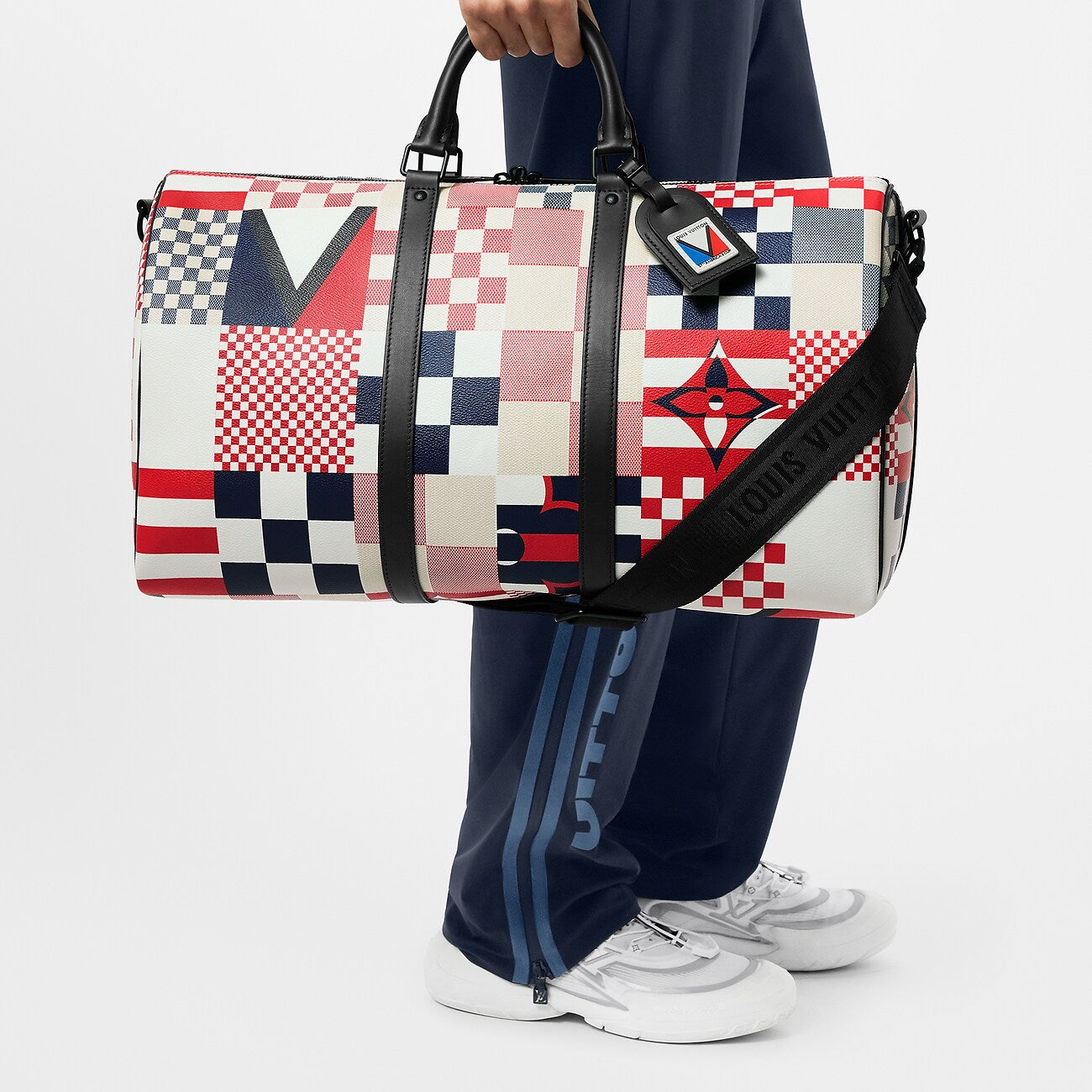 Louis Vuitton White Designer Limited Edition Luxury Duffel Bag With Dust Bag