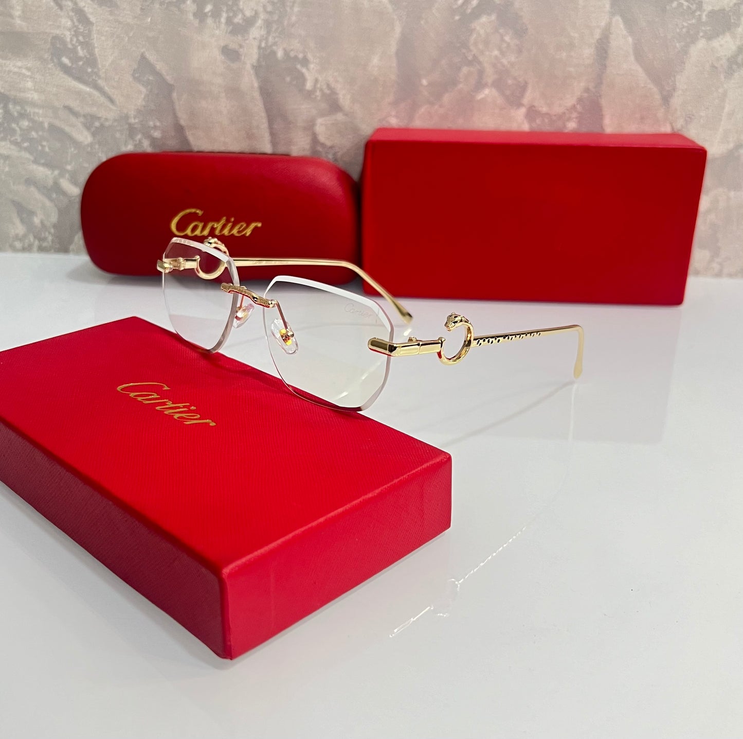 Cartier Transparent Jaguar Crazy Luxury Shade With Original Box Packing