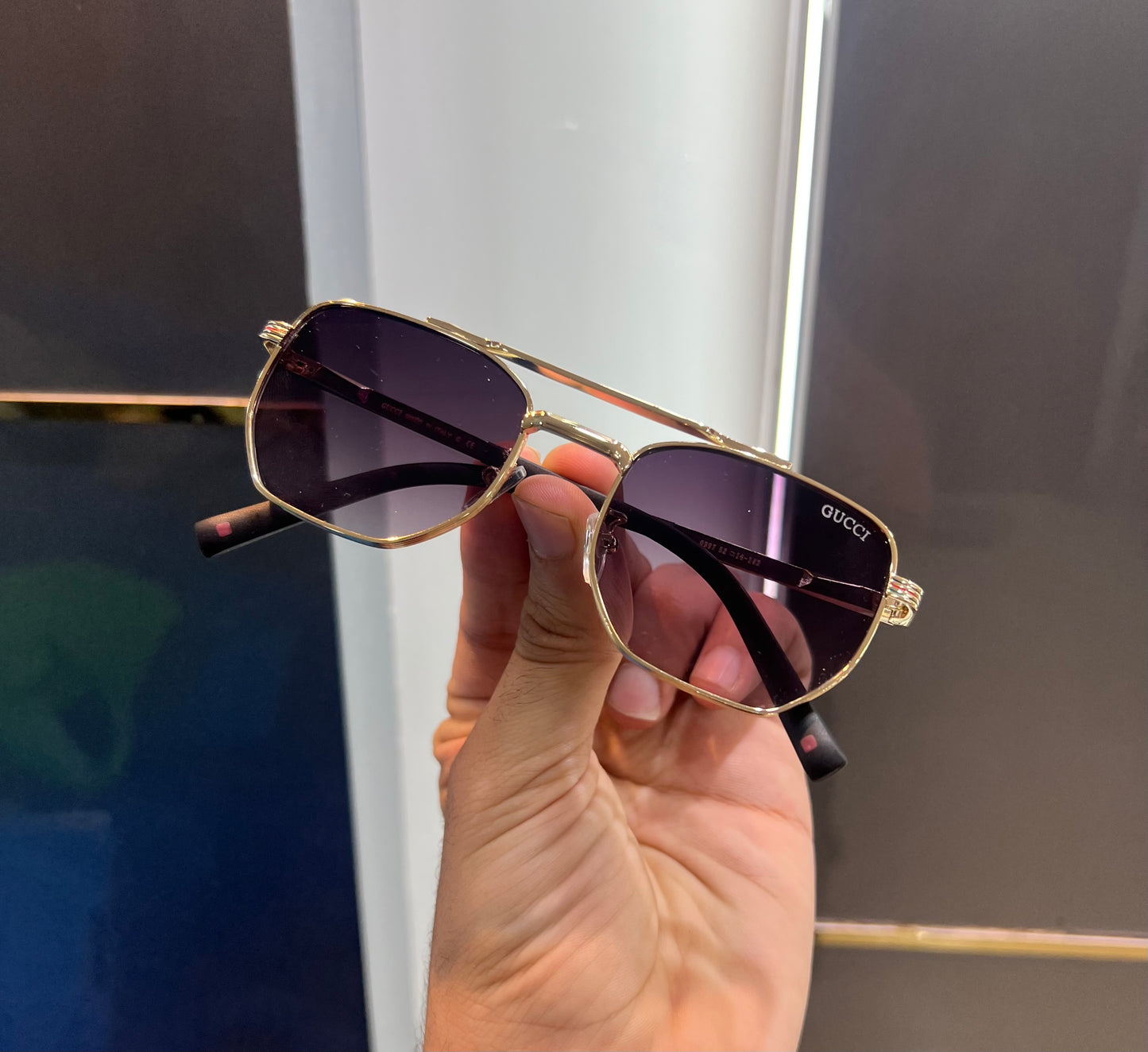 Gucci Silver dual Luxury Shade With Original Packing