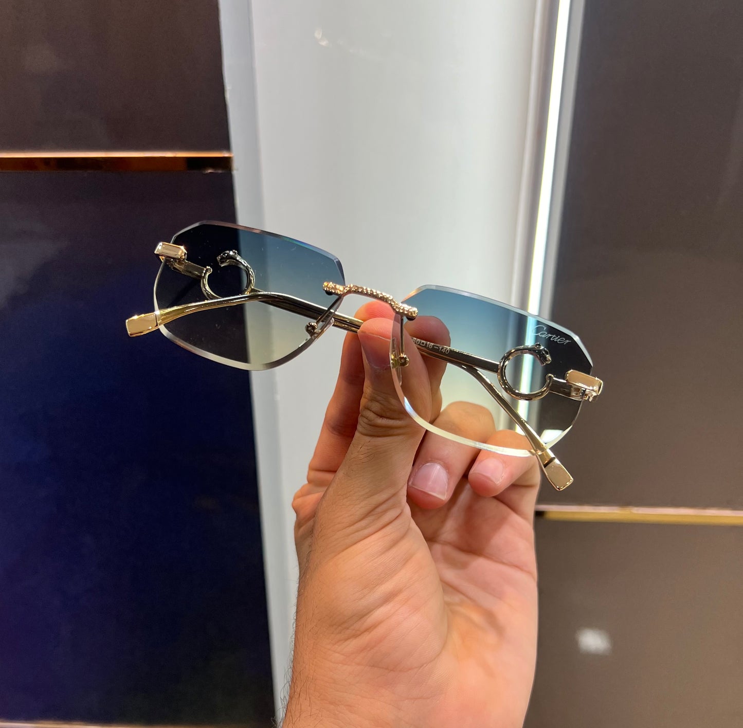 Cartier Dual Jaguar Crazy Luxury Shade With Original Box Packing