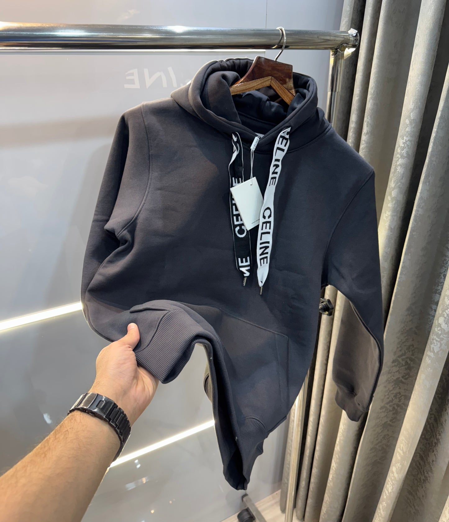 Celine Dark Grey Karan Aujla Edition Premium Imported Hoodie