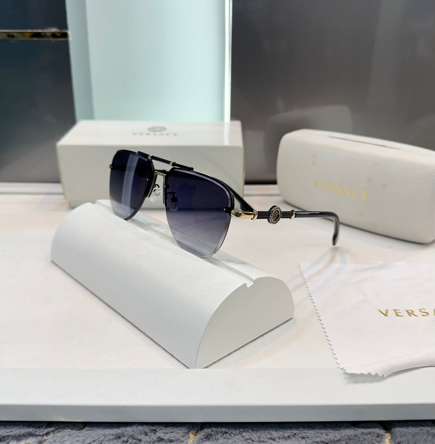 Versace Black Gold Metal Limited Edition Luxury Shade With Original Packing