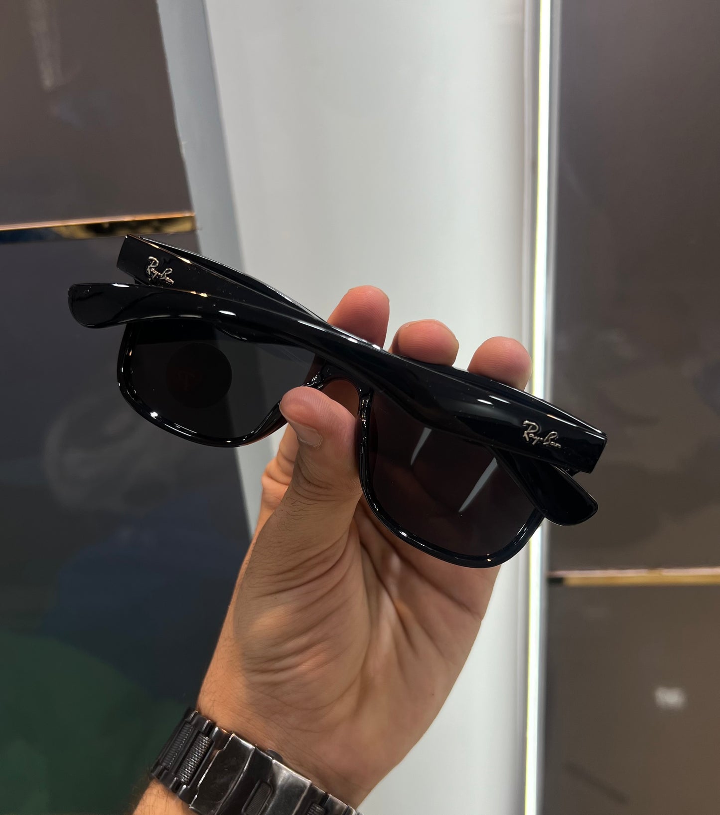 Rayban All Black Glossy Luxury Shade With Original Packing