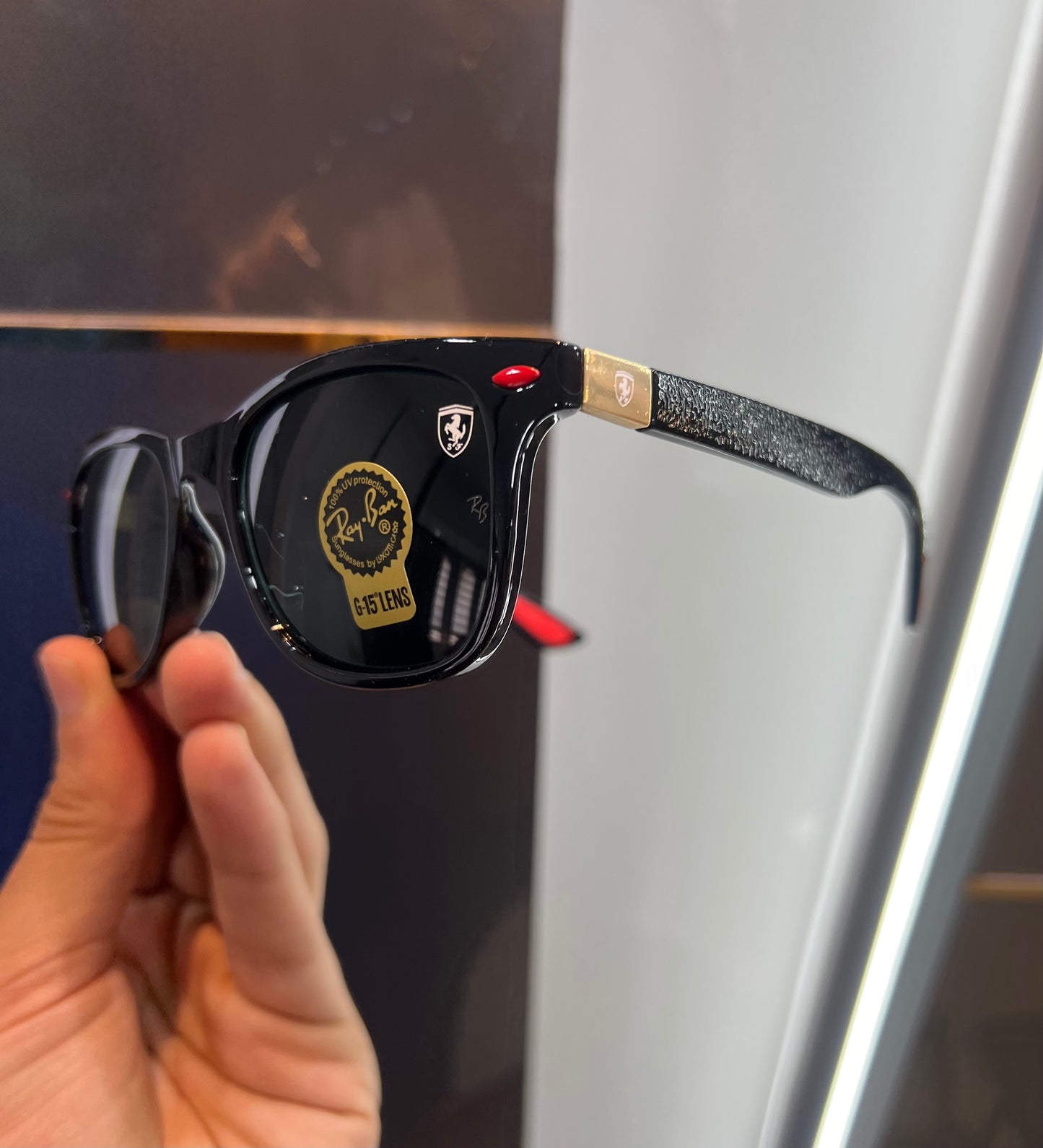 Rayban Black Gold Ferrari Luxury Shade With Original Packing