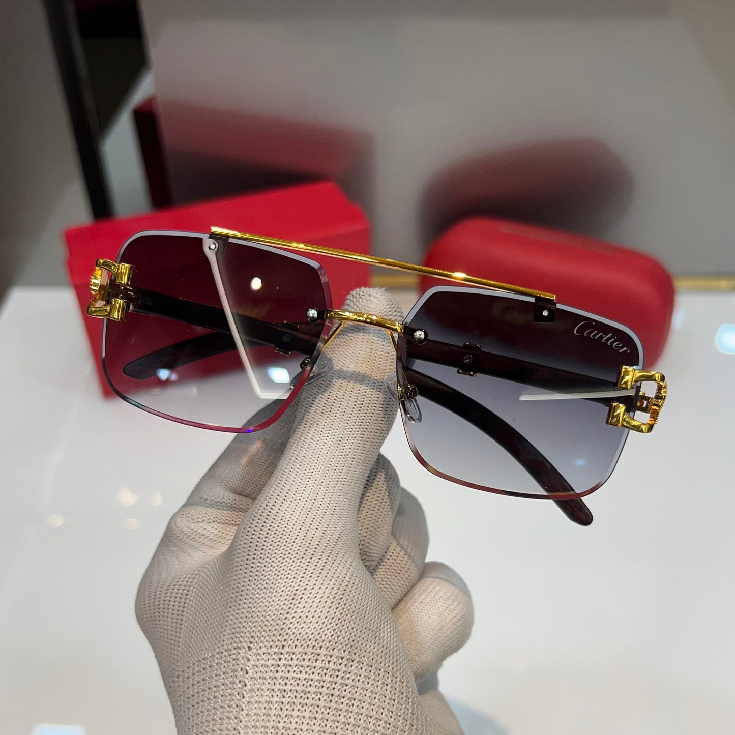 Cartier Black Shaded Honey Singh Edition Luxury Shade With Original Box Packing