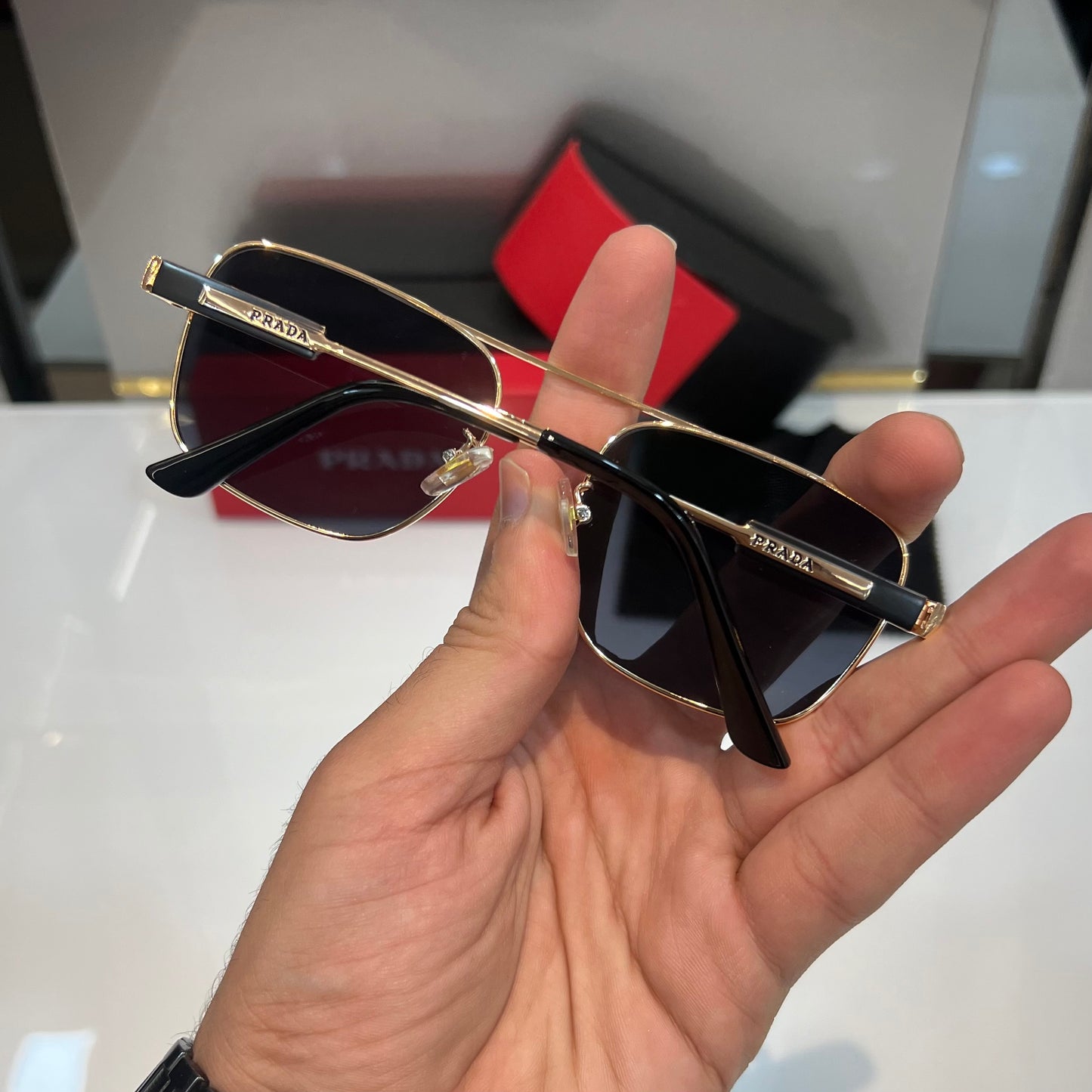 Prada Milano Silver Black Luxury Shade With Original Packing