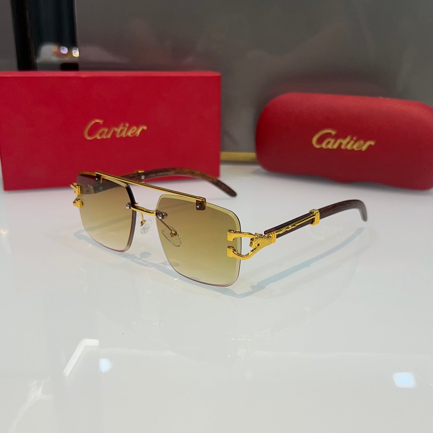 Cartier Brown Honey Singh Edition Luxury Shade With Original Box Packing