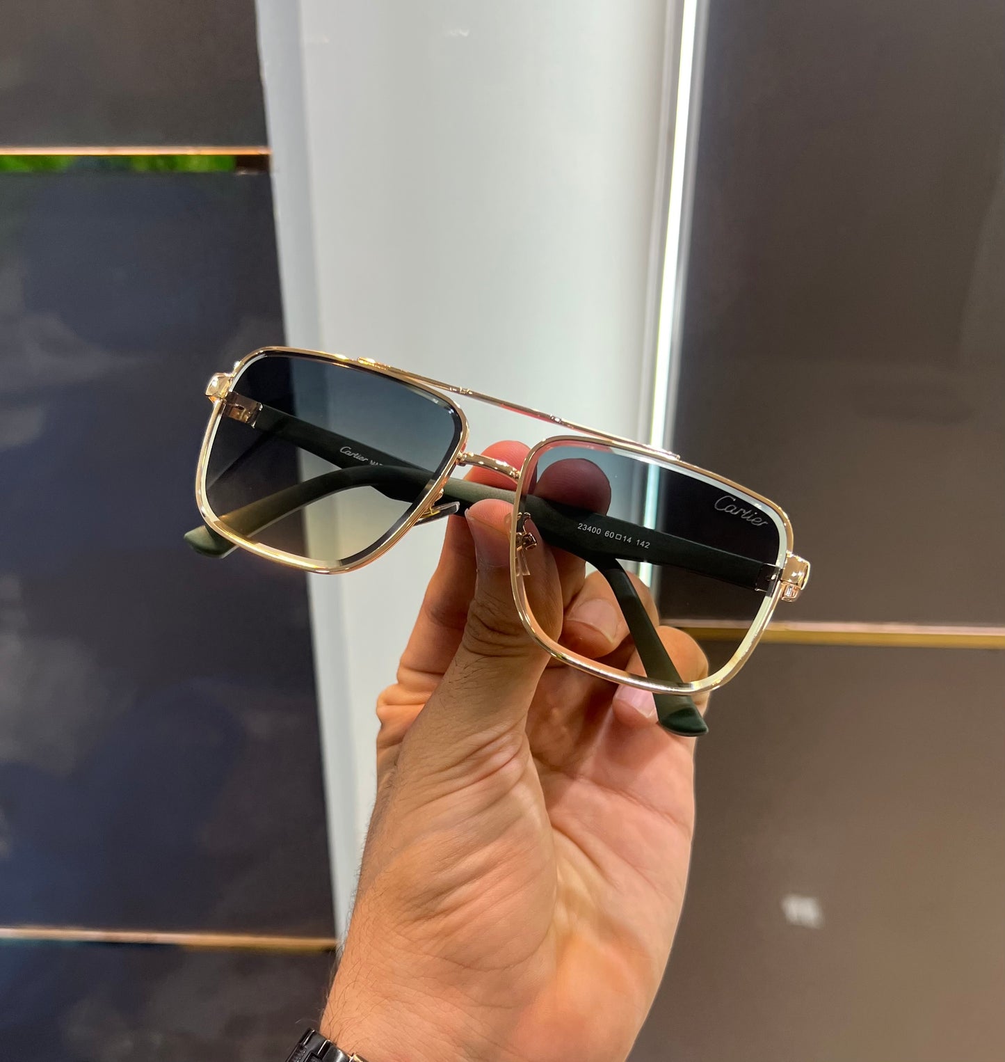 Cartier Gold Green New Luxury Shade With Original Box Packing