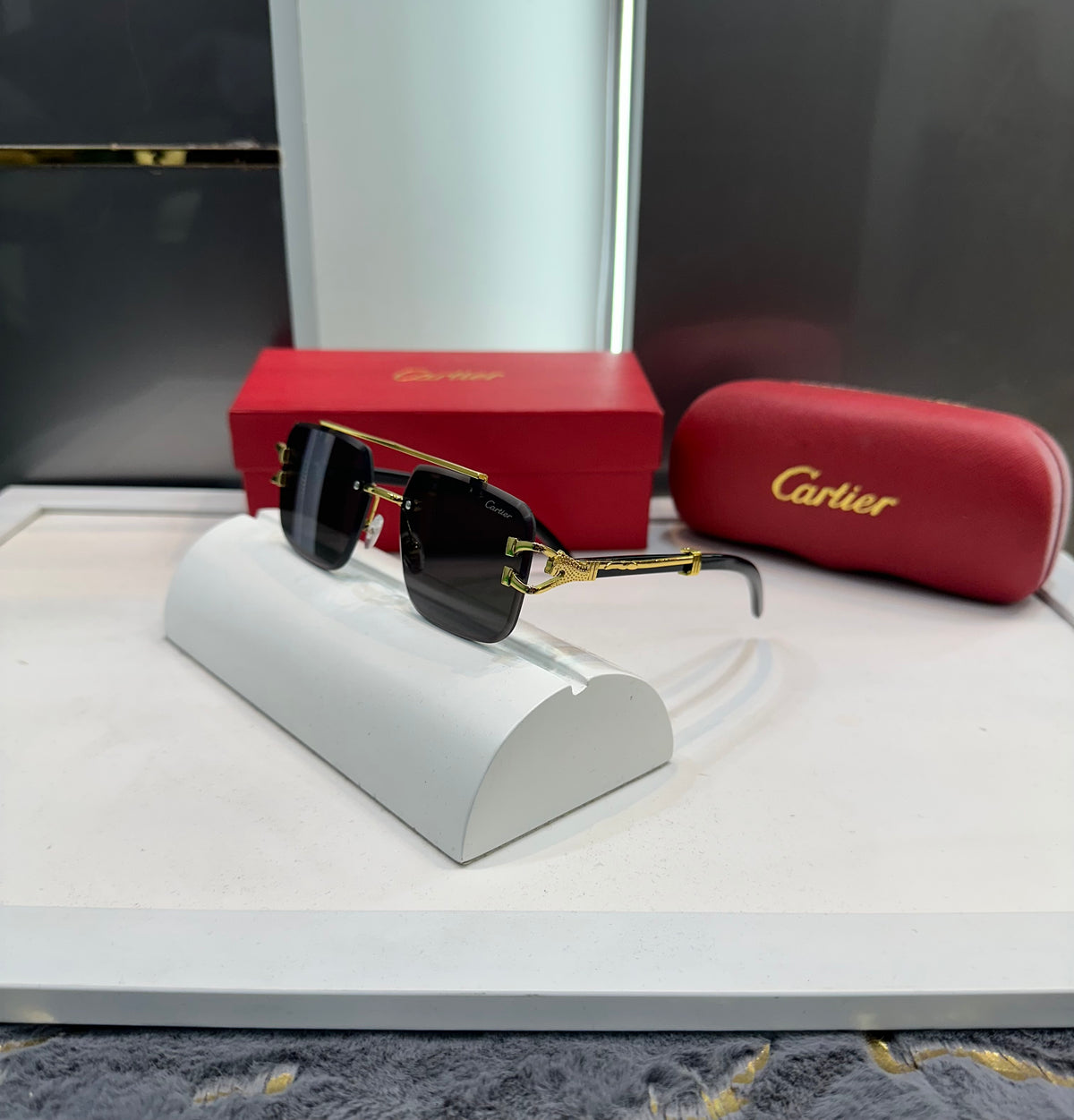 Cartier Black Gold Shade Designer Limited Edition Luxury Shade With Original Packing