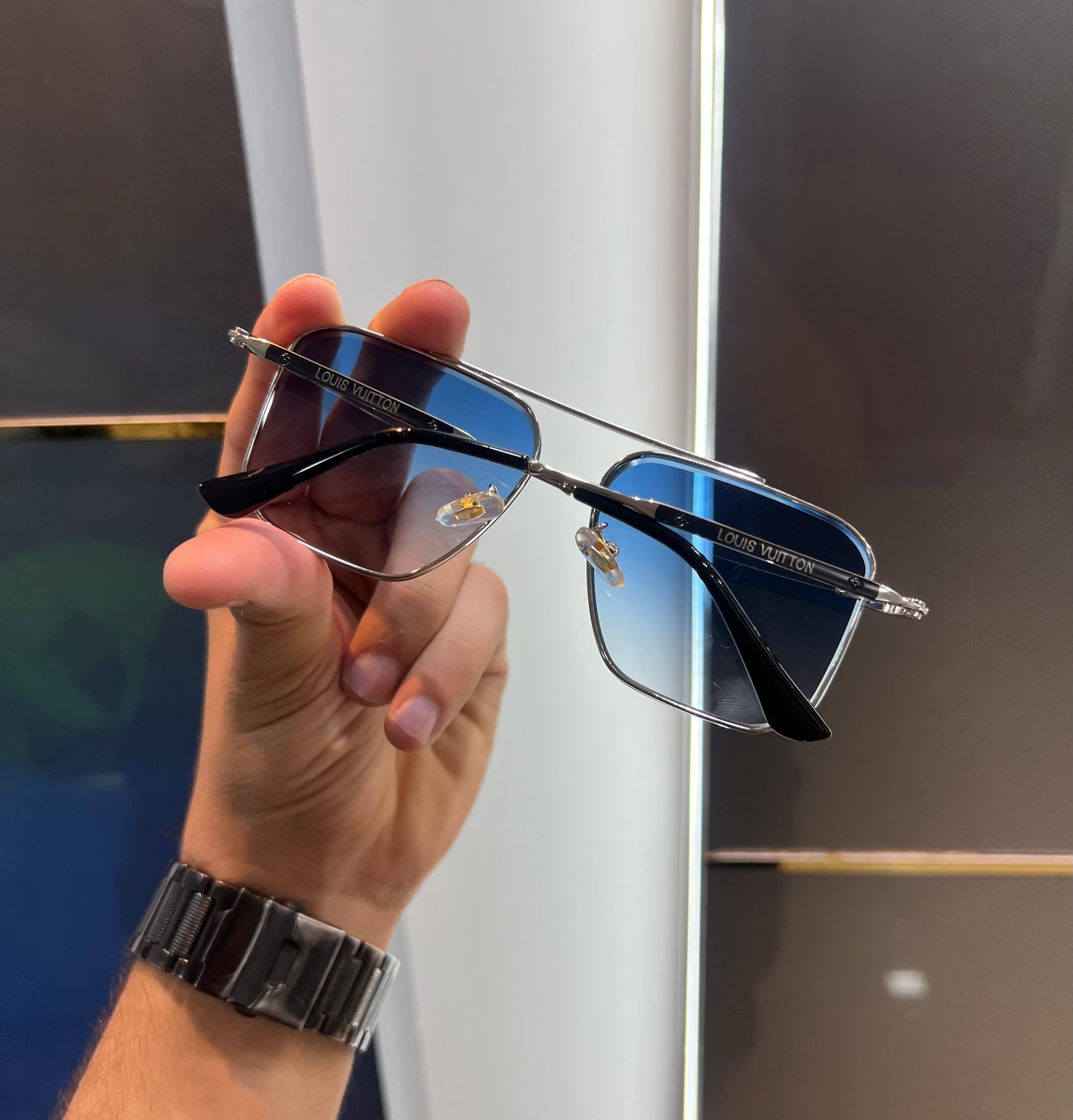 Louis Vuitton Sky Blue Metal Limited Edition Luxury Shade With Original Packing