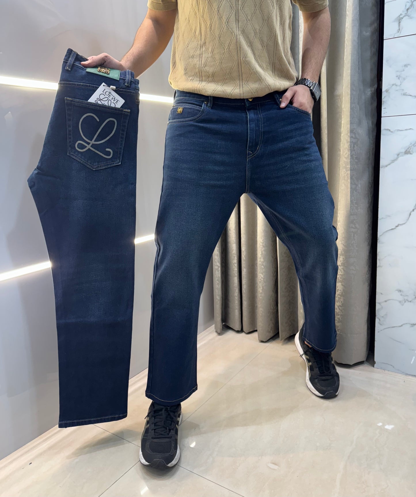 Loewe Pocket Print Imported Loose Fit Denim