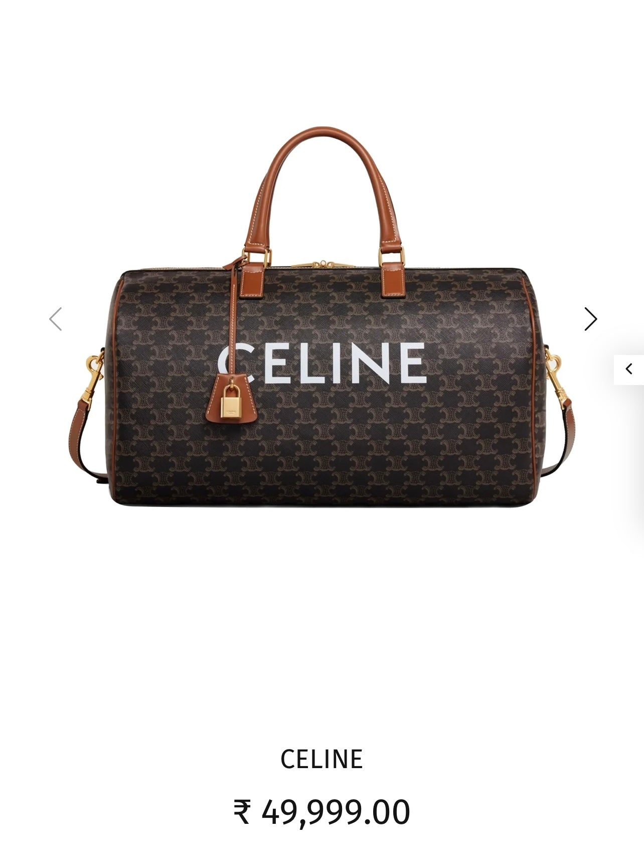 Celine Brown Limited Edition Luxury Duffel Bag With Dust Bag