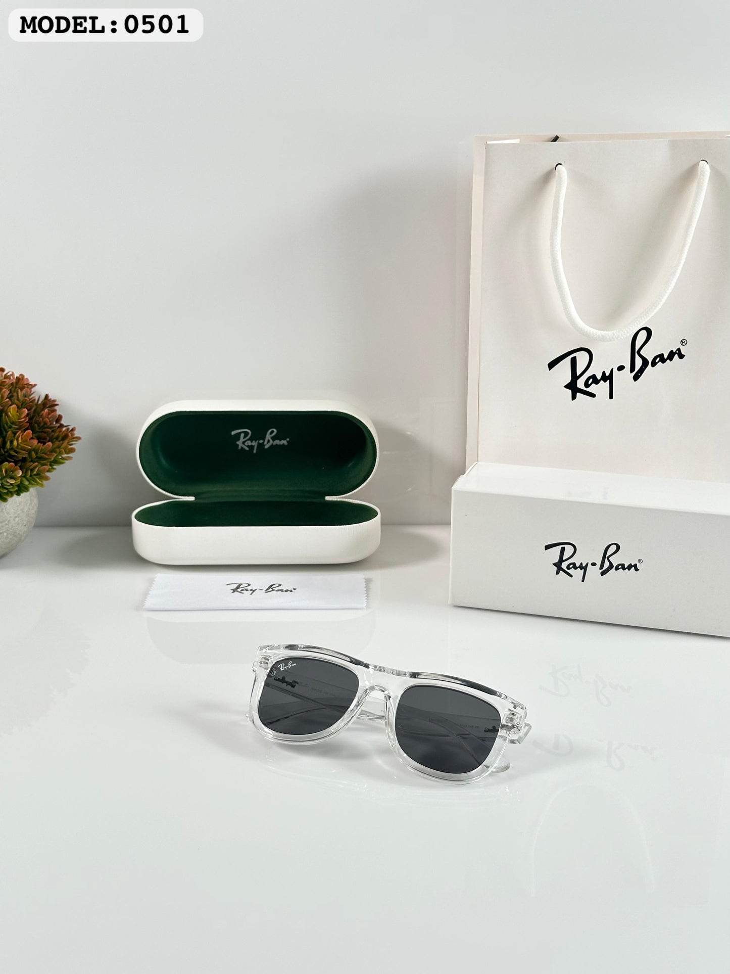 Rayban Transparent Luxury Shade With Original Box Packing
