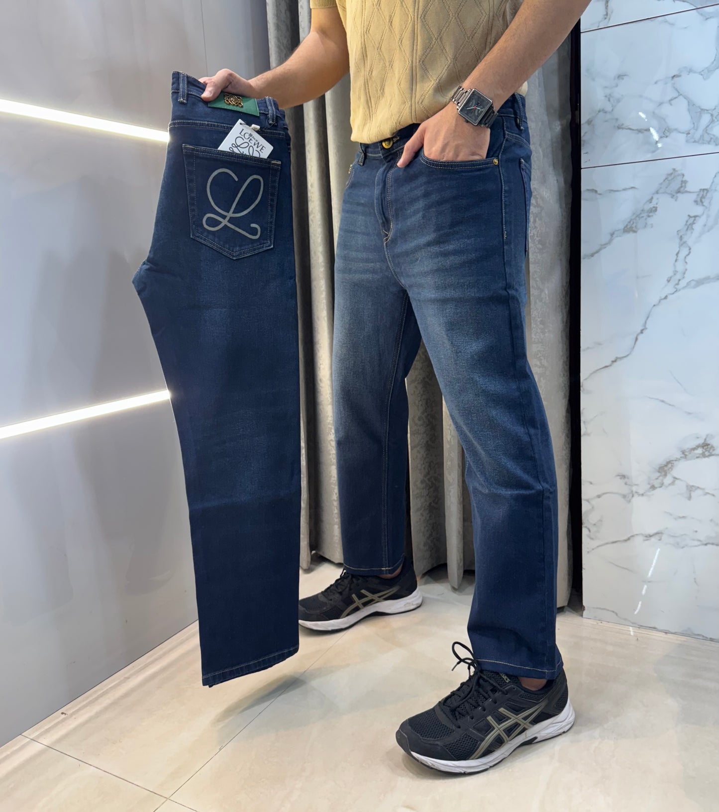 Loewe Pocket Print Imported Loose Fit Denim