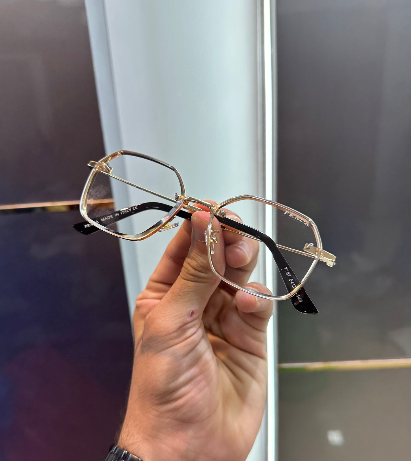 Prada Milano Transparant Metal Limited Edition Luxury Shade With Original Packing
