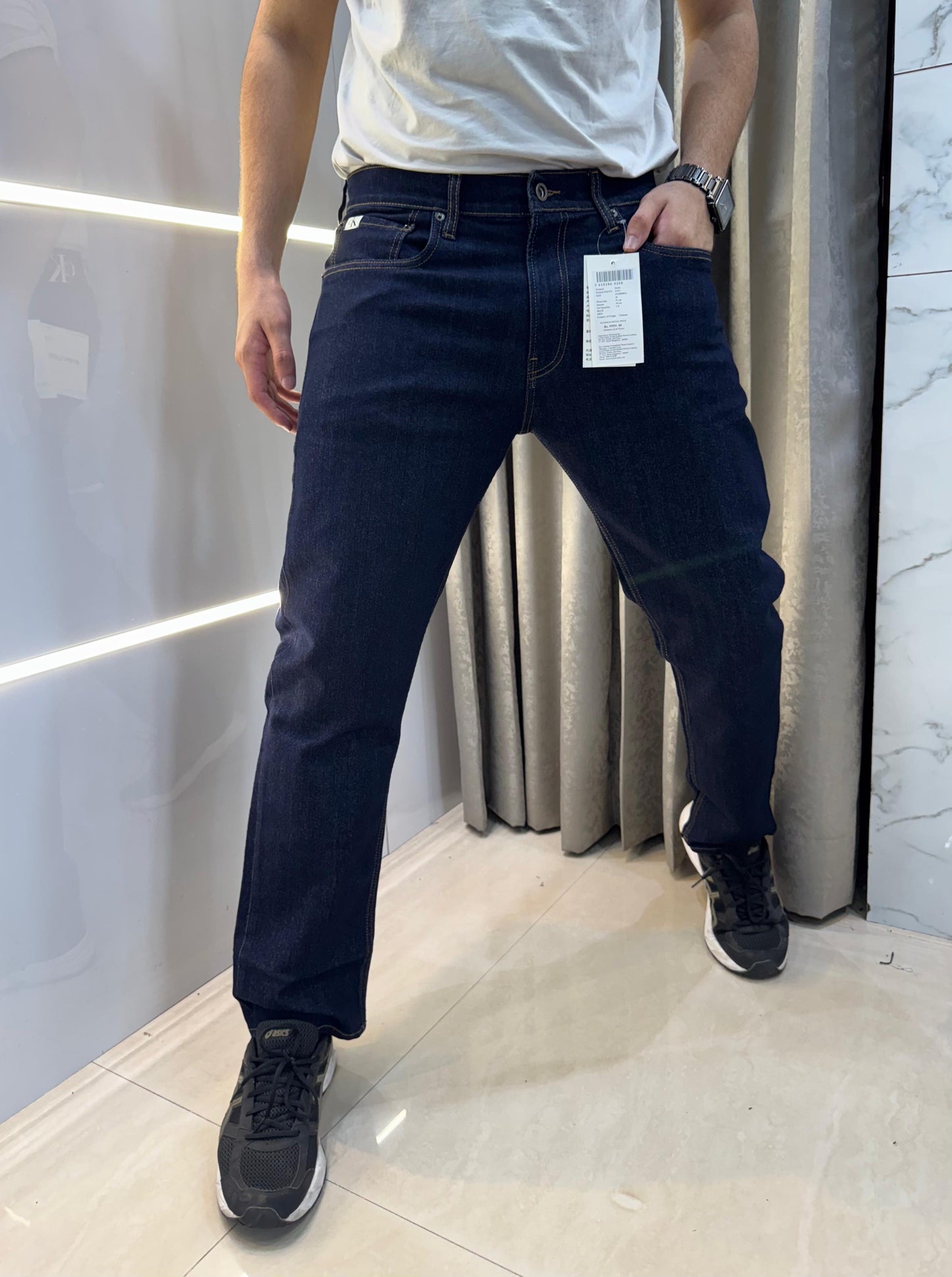 Calvin Klein Blue Raw Wash Premium Classic Hyperflex Denim