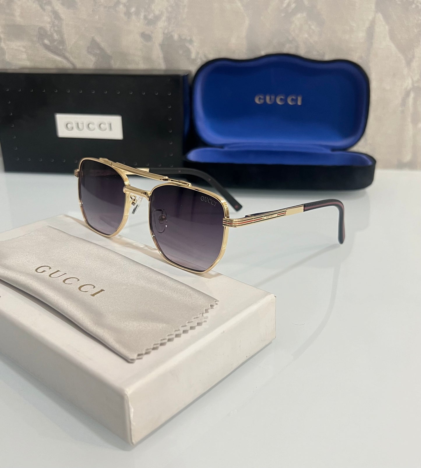 Gucci Silver dual Luxury Shade With Original Packing