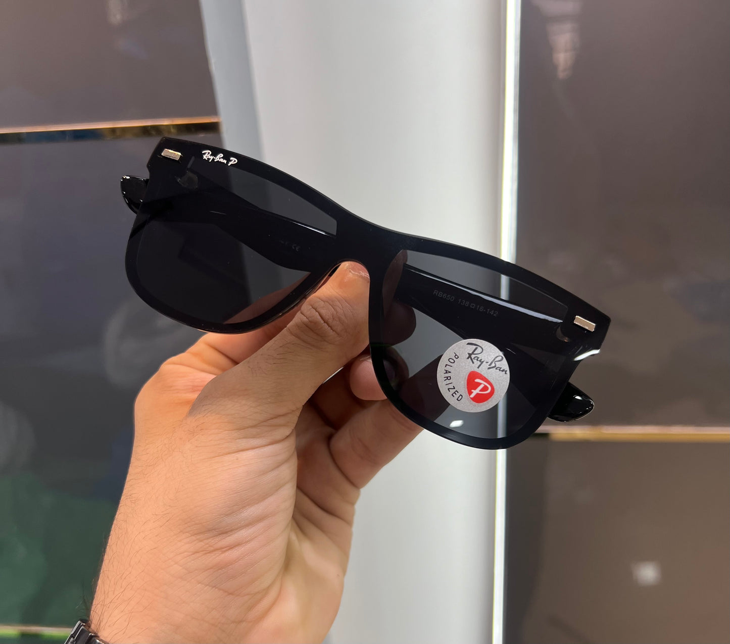 Rayban All Black Glossy Luxury Shade With Original Packing