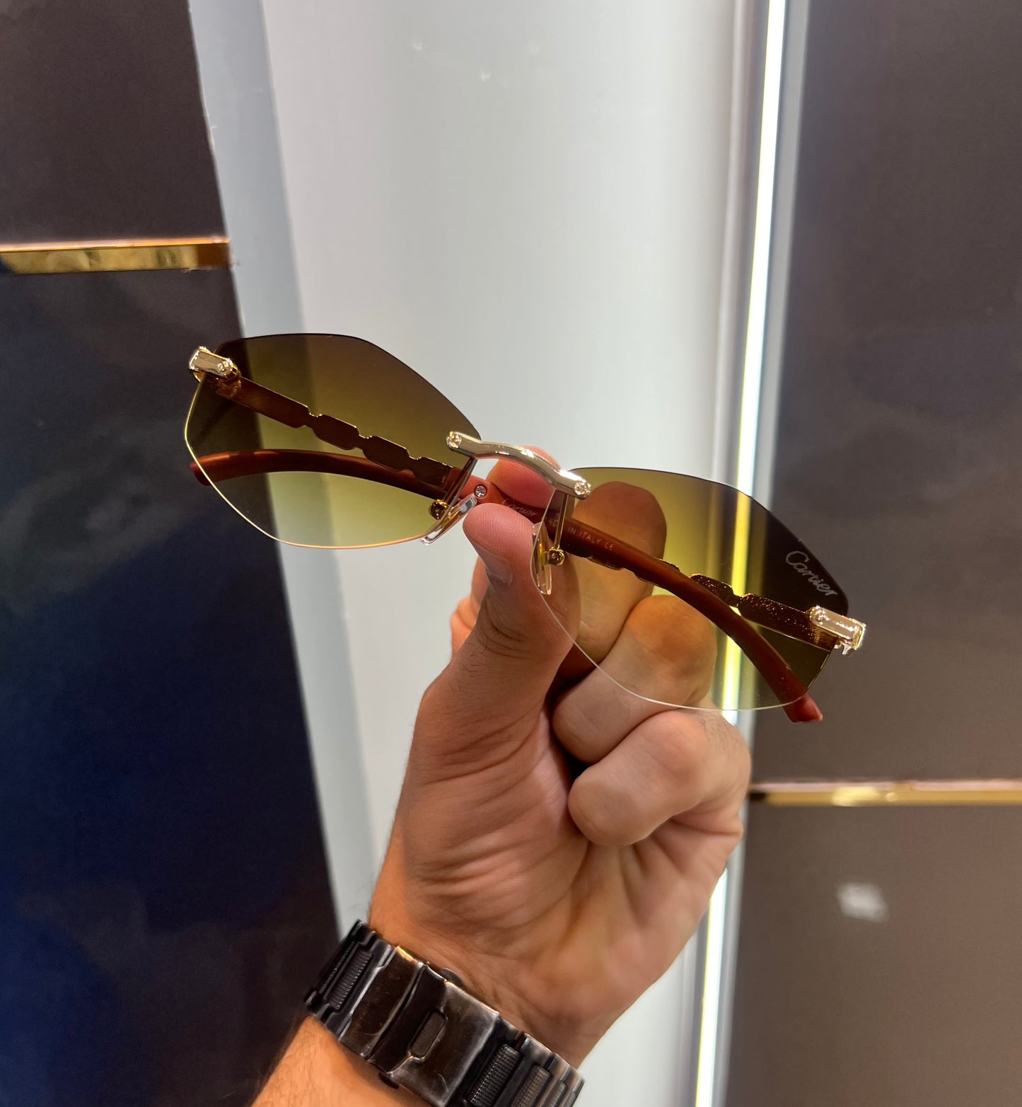 Cartier Brown Unique Luxury Shade With Original Box Packing