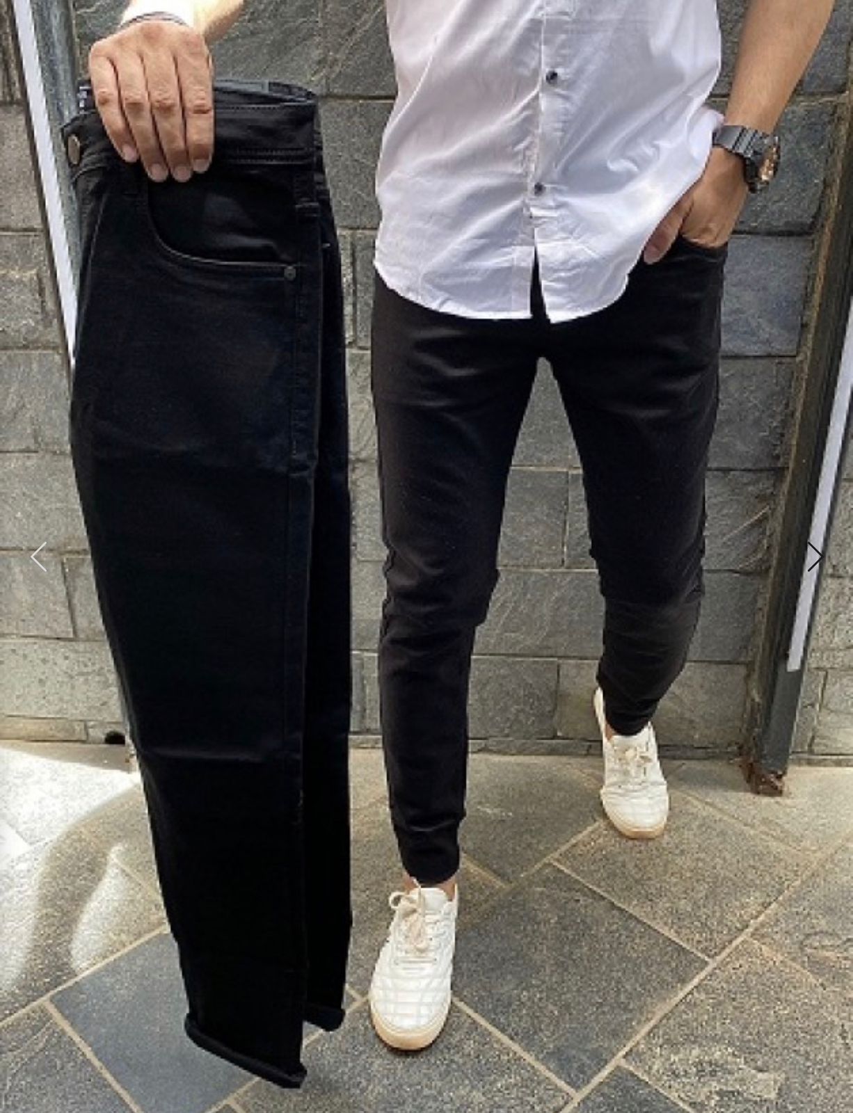 Armani Exchange Jet Black Premium Classic Hyperflex Denim