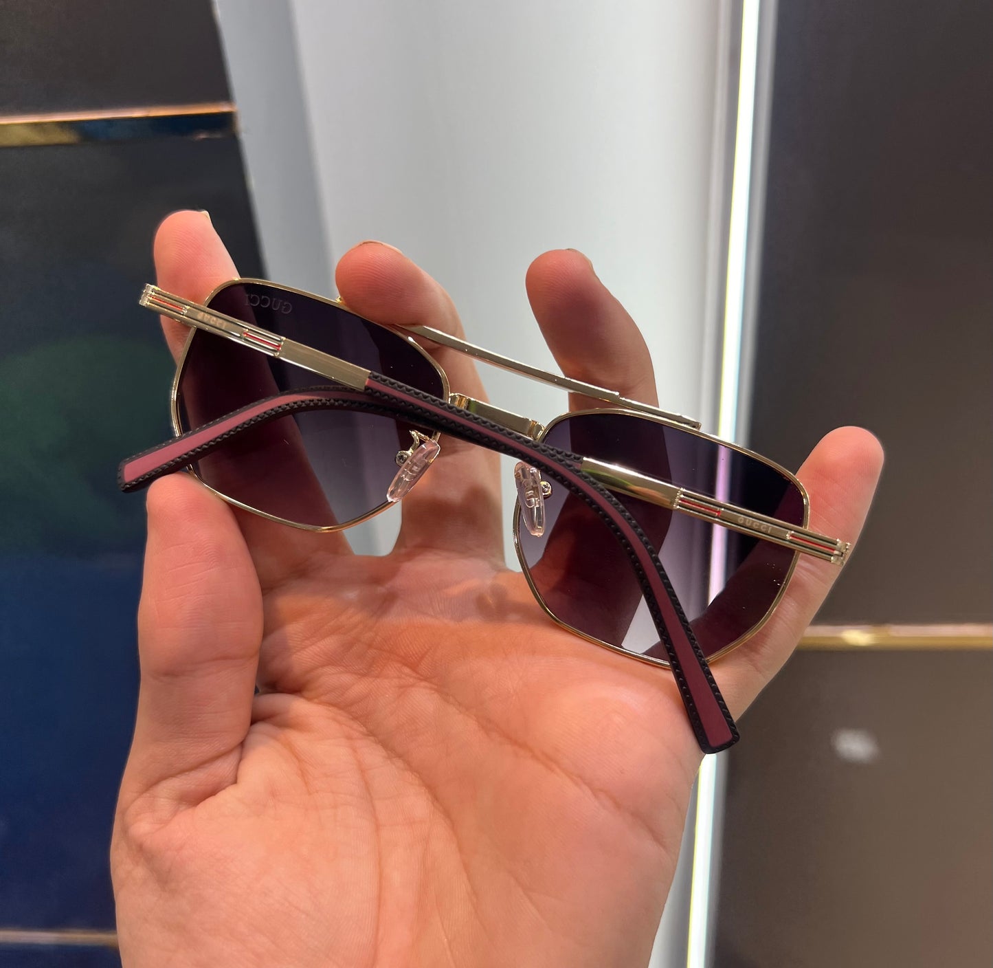 Gucci Silver dual Luxury Shade With Original Packing