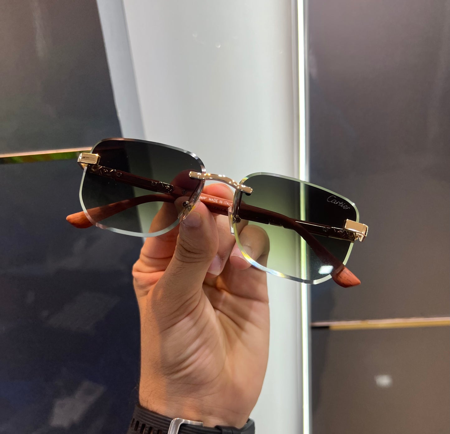 Cartier Green Brown Luxury Shade With Original Box Packing
